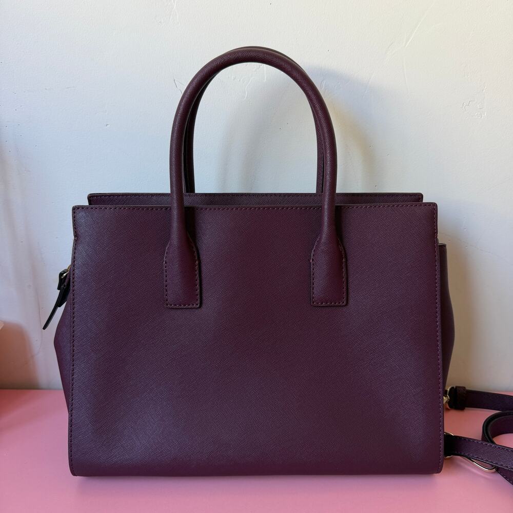 Kate Spade New York Cameron Street Perforated Candace Satchel in Deep Burgundy - Picture 3 of 11